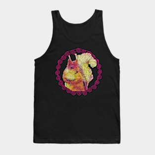 Mosaic squirrel in a pink circle Tank Top